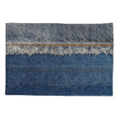 Housse D'oreillers Orange Stitch, Double Denim Patch. (Dos)