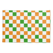 Housse D'oreillers Orange White Green Checkered Pattern Design  (Dos)