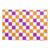 Housse D'oreillers Orange White Purple Checkered Pattern Design  (Dos)