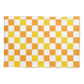 Housse D'oreillers Orange White Yellow Checkered Pattern Design  (Dos)