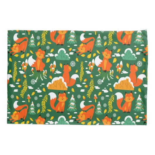 Housse D'oreillers Orange Wild automne Forêt d'hiver Fox (Dos)