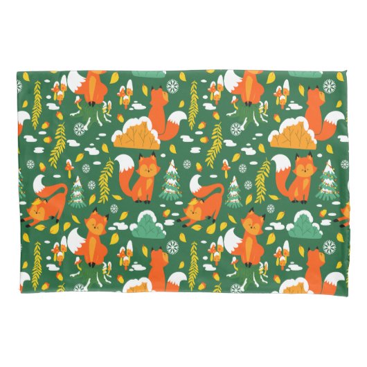 Housse D'oreillers Orange Wild automne Forêt d'hiver Fox (devant)