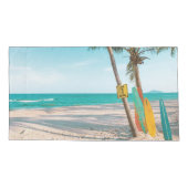 Housse D'oreillers Oreiller de planches de surf sur la plage (Dos)