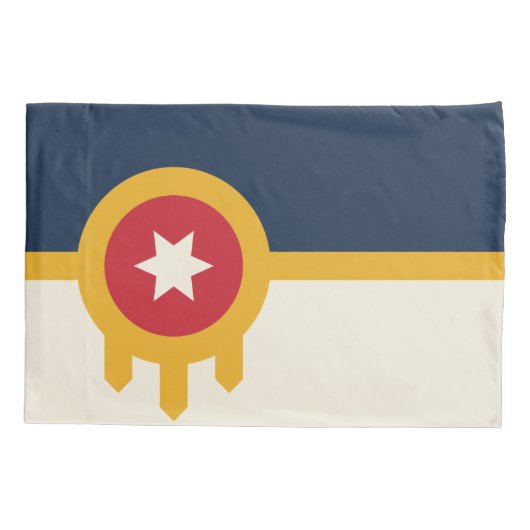 Housse D'oreillers Oreiller simple avec drapeau de Tulsa, Oklahoma (Dos)