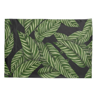 Housse D'oreillers Oreillers luxueux à feuilles vertes noires