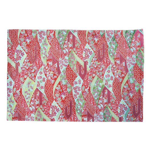 Housse D'oreillers Origami jaune rouge de fleurs japonais Yu Pillowca (Dos)