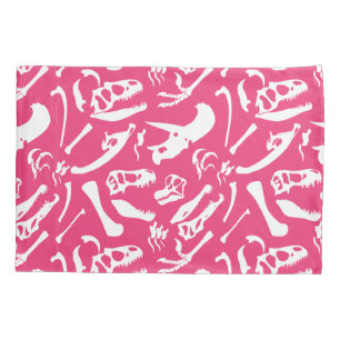 Housse D'oreillers Os de dinosaure (rose)
