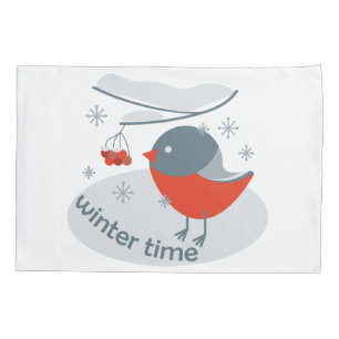 Housse D'oreillers Ours d'hiver et baies de raies rouges
