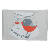 Housse D'oreillers Ours d'hiver et baies de raies rouges (Dos-gauche)