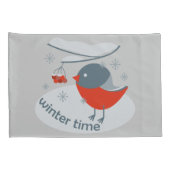 Housse D'oreillers Ours d'hiver et baies de raies rouges (Dos-Droit)