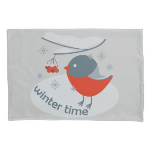 Housse D'oreillers Ours d'hiver et baies de raies rouges