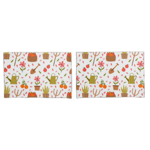 Housse D'oreillers Outils de jardinage mignon et Plante Motif sans co