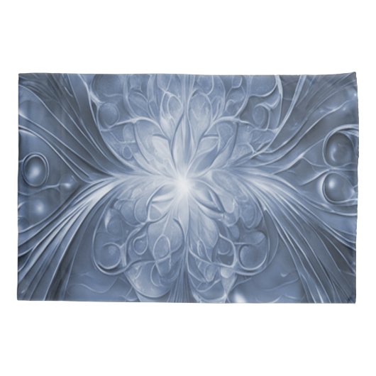 Housse D'oreillers Ovalet de Monogramme Abstrait Bleu (Dos)