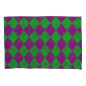 Housse D'oreillers Paillettes de diamant violet et vert (devant-gauche)
