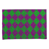 Housse D'oreillers Paillettes de diamant violet et vert (devant-Droit)