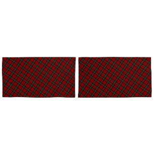 Housse D'oreillers Paire De Couvercles De Pillowcase - Tartan Rouge