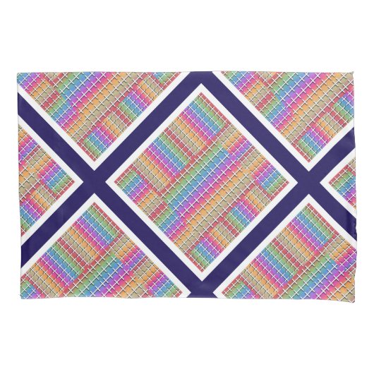 Housse D'oreillers Paire de patchwork croisés (devant-gauche)