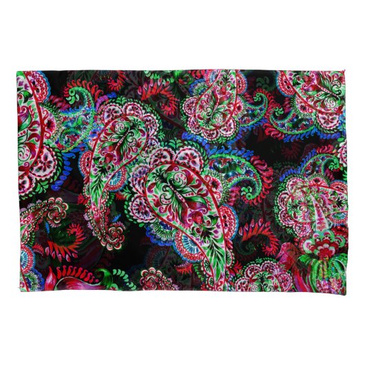 Housse D'oreillers Paisley Floral Pattern, Ethnic Arrière - plan. (devant)