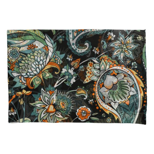 Housse D'oreillers Paisley oriental : motif traditionnel turc. (devant)
