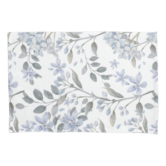 Housse D'oreillers Pale Blue Floral Standard Pillowcase (devant)