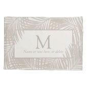 Housse D'oreillers Palm Tropical moderne Feuille Motif Monogramme (Dos)