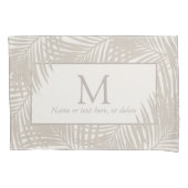 Housse D'oreillers Palm Tropical moderne Feuille Motif Monogramme (devant)