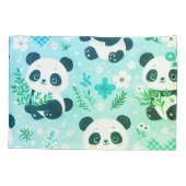 Housse D'oreillers Panda Bear Motif Vert Imprimer (Dos)