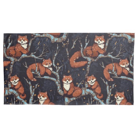 Housse D'oreillers Pandas rouges dans les arbres (devant-gauche)