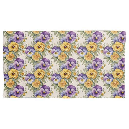 Housse D'oreillers Pansies Moderne Vintage Floral (devant)