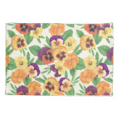 Housse D'oreillers Pansies sur blanc cassé (Dos-gauche)