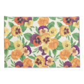 Housse D'oreillers Pansies sur blanc cassé (Dos-Droit)