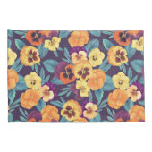 Housse D'oreillers Pansies sur violet de prune (Dos-Droit)