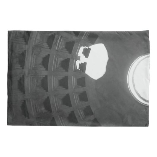 Housse D'oreillers Panthéon Crâne clair Rome Italie Noir et Blanc (Dos-gauche)