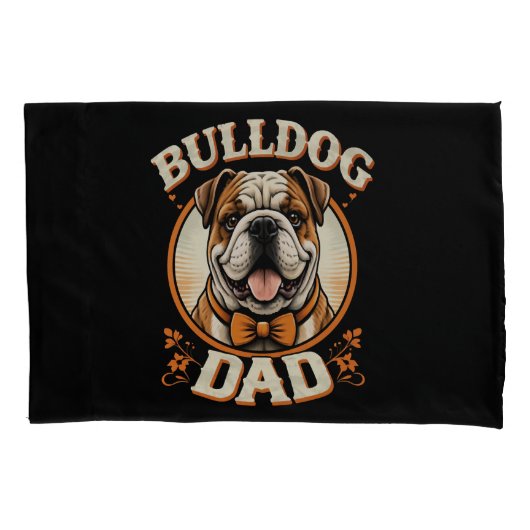 Housse D'oreillers Papa bouledogue - Journée du père bouledogue vinta (devant)