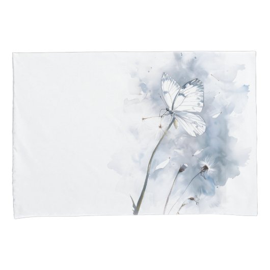 Housse D'oreillers Papillon aquarelle sur Dandelion Breeze (devant-Droit)