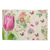Housse D'oreillers Papillon de tulipe rose coussin Coque (Dos)