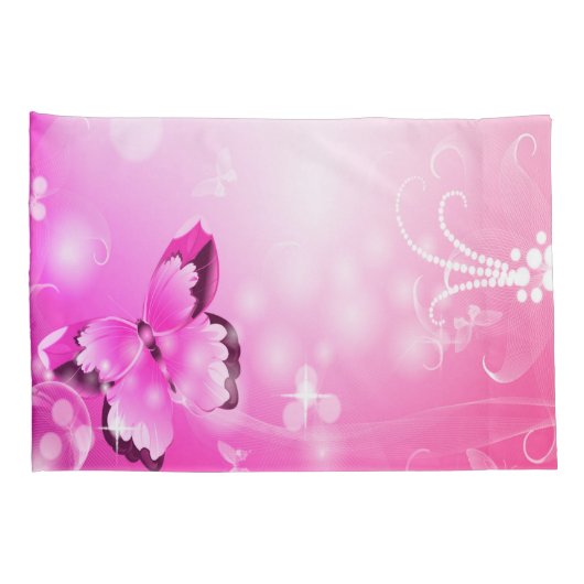 Housse D'oreillers Papillon magenta (Dos-Droit)