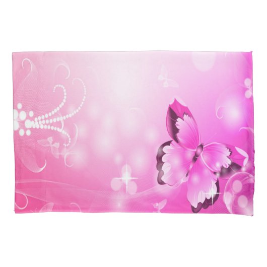 Housse D'oreillers Papillon magenta (devant-gauche)