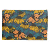 Housse D'oreillers Papillon monarque sur confluents jaunes (Dos-gauche)