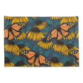 Housse D'oreillers Papillon monarque sur confluents jaunes (Dos-Droit)