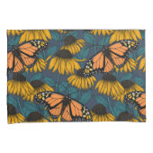 Housse D'oreillers Papillon monarque sur confluents jaunes (devant-Droit)