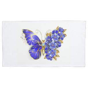 Housse D'oreillers Papillon saphir à fleurs
