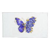Housse D'oreillers Papillon saphir à fleurs (Dos-Droit)