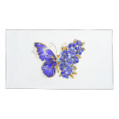 Housse D'oreillers Papillon saphir à fleurs (Dos-gauche)