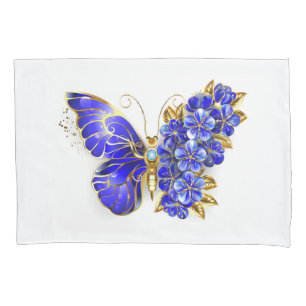 Housse D'oreillers Papillon saphir à fleurs