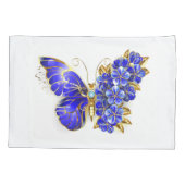 Housse D'oreillers Papillon saphir à fleurs (Dos-gauche)