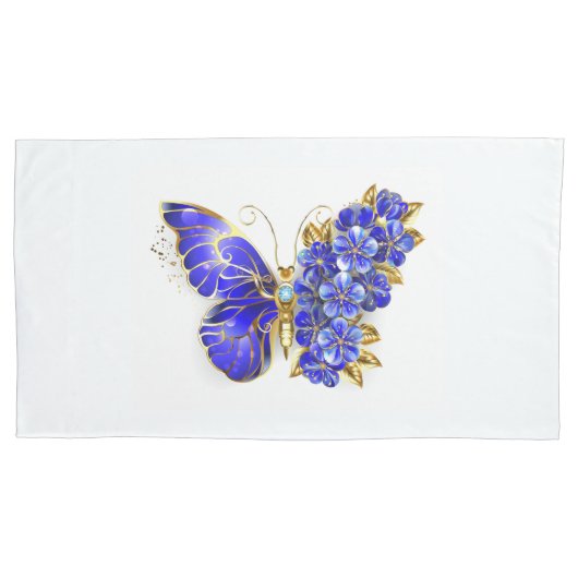 Housse D'oreillers Papillon Saphir Fleur (devant-gauche)