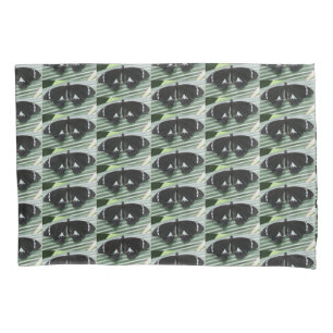 Housse D'oreillers Papillon tropical noir et blanc