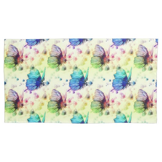 Housse D'oreillers Papillons d'aquarelle (devant-gauche)
