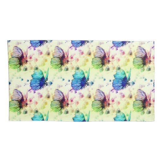 Housse D'oreillers Papillons d'aquarelle (Dos-Droit)